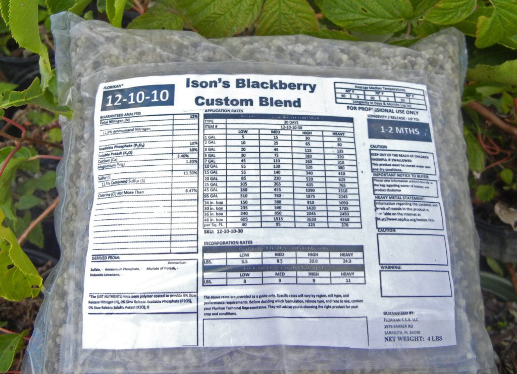 Ison's Blackberry Custom Blend Fertilizer Ison's Nursery & Vineyard