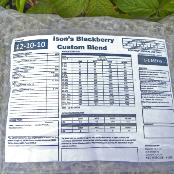 Ison's Blackberry Custom Blend Fertilizer Ison's Nursery & Vineyard