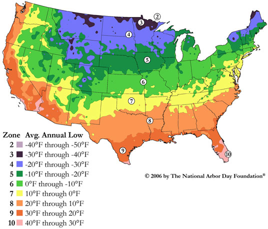 Hardiness Zone Map at